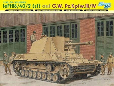 Dragon 6710 1/35 Ölçek leFH18/40/2 (sf) auf G.W. Kpfw.III/IV Obüs Plastik Model Kiti