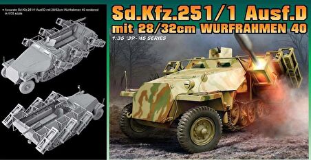 Dragon 6861 1/35 Ölçek Sd.Kfz.251/1 Ausf.D (with 28/32cm Wurfrahmen 40) Roket Atıcı Plastik Model Kiti