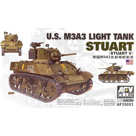 AFV Club AF35053 1/35 M3A3 Light Tank Demonte Plastik Maketi