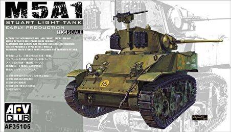 AFV Club AF35105 1/35 M5A1 Stuart Light Tank Early Production Tank Demonte Plastik Maketi