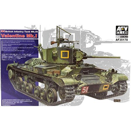 AFV Club AF35178 1/35 British Infantry Tank Mk.III Valentine Mk.I Tank Demonte Plastik Maketi