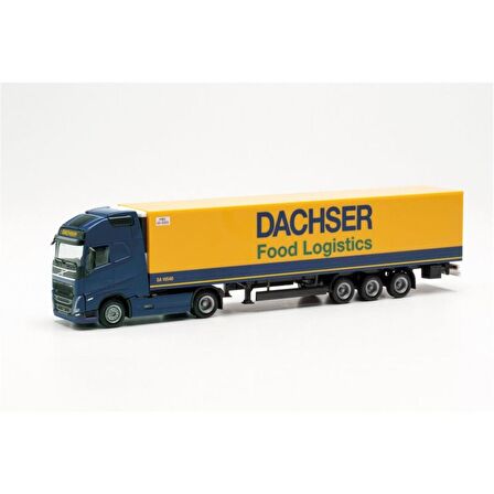 Herpa 316019 1/87 Ölçek, Volvo FH Gl. XL 2020 Soğutucu Dorseli TIR (Dachser), Sergilemeye Hazır Model Araç