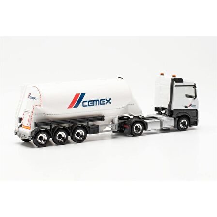 Herpa 315975 1/87 Ölçek, Mercedes-Benz Actros, Çimento Silo Dorseli TIR (Cemex), Sergilemeye Hazır Model Araç