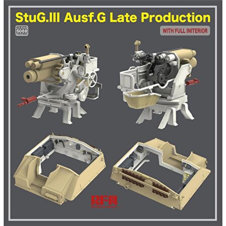 RFM 5088 1/35 Ölçek StuG.III Ausf.G, Geç Dönem Tankı, İç Detaylı, Plastik Model Kiti