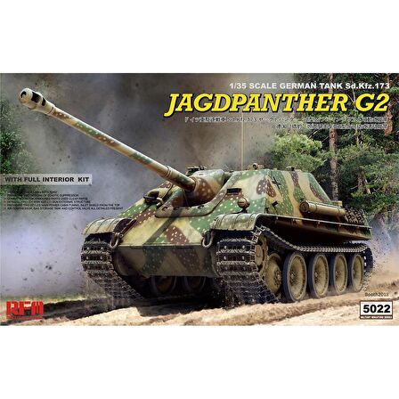 RFM 5022 1/35 Ölçek Jagdpanther G2, İç Detaylı İmha Tanklı Plastik Model Kiti