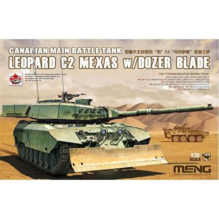 Meng TS-041 1/35 Ölçek Kanada Leopard C2 MEXAS, Dozer Bıçaklı Ana Muharebe Tankı, Plastik Model Kiti