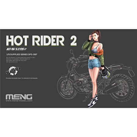 Meng SPS-087 1/9 Ölçek RESIN Motorsiklet Yarışcısı Kız Figürü