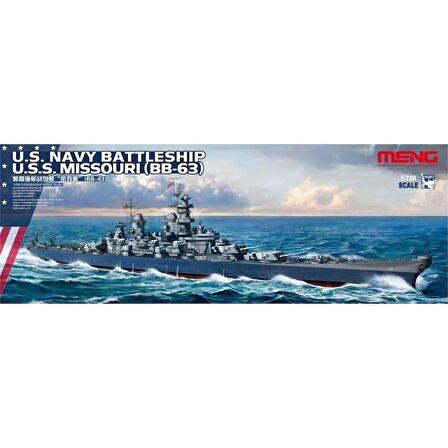 Meng PS-004 1/700 Ölçek Amerikan U.S.S. Missouri (BB-63) Savaş Gemisi, Plastik Model Kiti