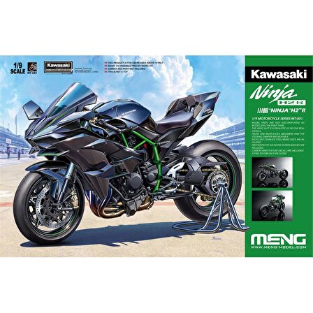 Meng MT-001 1/9 Ölçek Kawasaki Ninja H2R Motorsiklet, Plastik Model Kiti