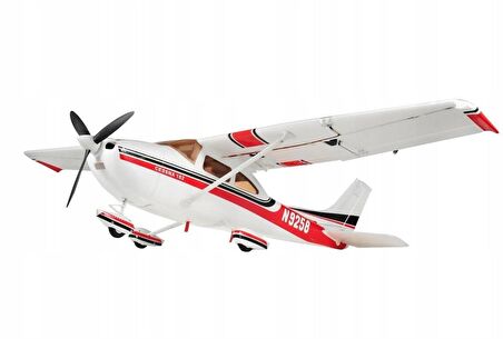 TopRC 056C Cessna 182, 500 Class, Kırmızı, Brushless 800KV Motorlu, 30A ESC, 11.1V 2200 Mah Li-Po Pilli, 4 Kanallı Uzaktan Kum