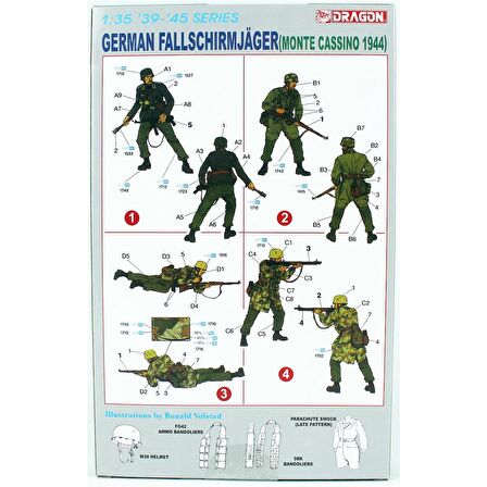 Dragon 6005 1/35 Ölçek Alman Paraşütcüler (Monte Cassıno 1944) Figürleri Plastik Model Kiti