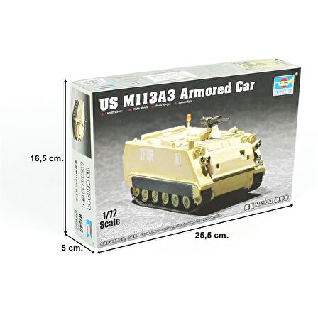 Trumpeter 07240 1/72 Ölçek M113A3  Zırhlı Personel Taşıyıcı, Plastik Model Kiti