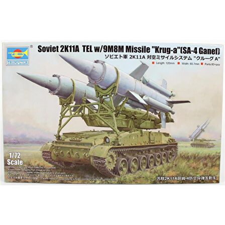 Trumpeter 07178 1/72 Ölçek Sovyet 2K11A Tankı ve 9M8M  Krug-a (SA-4 Ganef) Füze Sistemi, Plastik Model Kiti