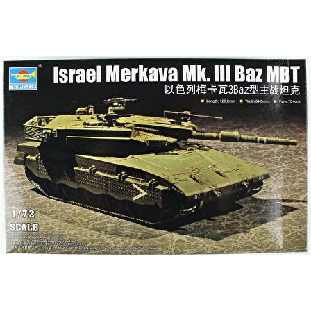 Trumpeter 07104 1/72 Ölçek lsrail Merkava Mk. lll Baz Ana Muharbe Tankı Plastik Model Kiti