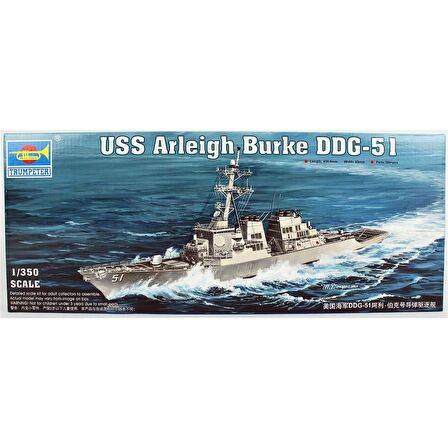 Trumpeter 04523 1/350 Ölçek USS Arleigh Burke DDG-51 Destroyeri, Plastik Model Kiti