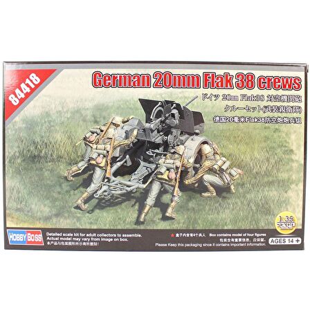 HobbyBoss 84418 1/35 Ölçek Alman 20mm Flak 38 Topçuları, Plastik Model Kiti