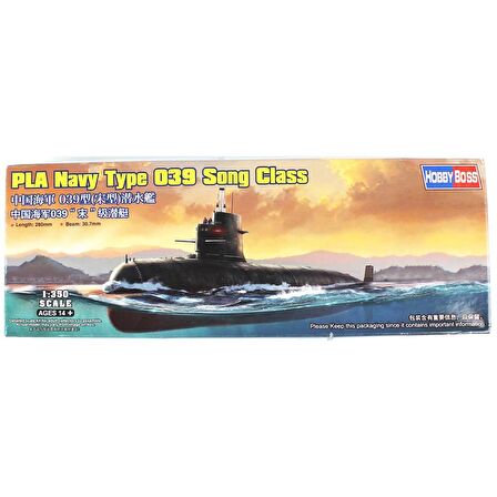 HobbyBoss 83518 1/350 Ölçek PLA Navy Type 039 Song Class, Denizaltı Plastik Model Kiti
