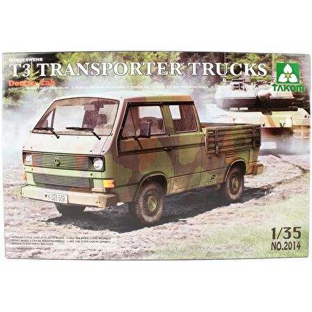 Takom 2014 1/35 Ölçek, VW T3 Çift Kabinli Kamyonet, Plastik Model Kiti