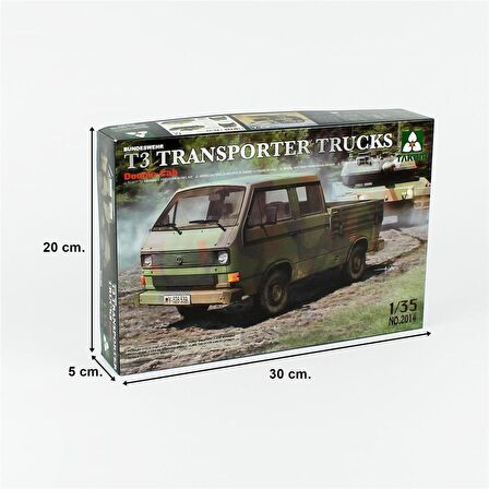 Takom 2014 1/35 Ölçek, VW T3 Çift Kabinli Kamyonet, Plastik Model Kiti