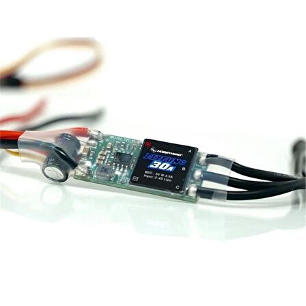 Hobbywing 30202307 Flyfun Mini Serisi, 30 Amper, 2-4S LiPo, 23 Gram, Fırçasız Uçak Motoru için Elektronik Hız Kontrolü