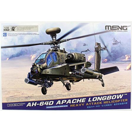 Meng QS-004 1/35 Ölçek, Boeing AH-64D Apache Longbow,  Ağır Saldırı Helikopteri, Plastik model Kiti