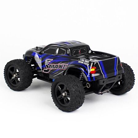 Remo 1635 1/16 Ölçek, 4WD Off Road Monster Truck (Smax) Mavi Kaportalı, Fırçasız Motorlu, 7.4V 1500Mah Li-Po Pilli, RC Model Ar