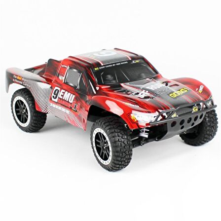 Remo 1022 1/10 Ölçek, 4WD Off Road Short Course (9EMU) Fırçalı Çift Motorlu, Kırmızı Kaportalı, RC Model Araç