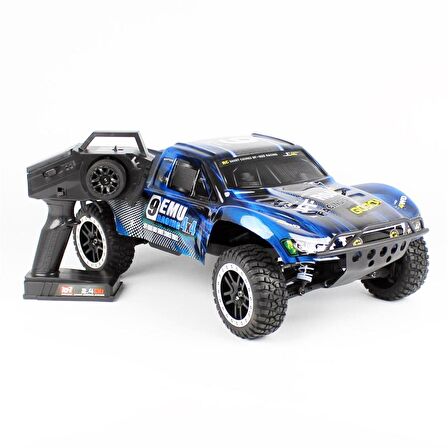 Remo 1022 1/10 Ölçek, 4WD Off Road Short Course (9EMU) Fırçalı Çift Motorlu, Mavi Kaportalı, RC Model Araç