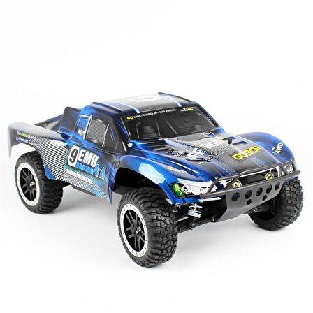 Remo 1022 1/10 Ölçek, 4WD Off Road Short Course (9EMU) Fırçalı Çift Motorlu, Mavi Kaportalı, RC Model Araç