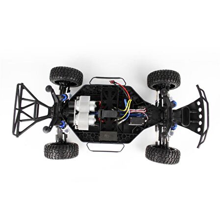 Remo 1022 1/10 Ölçek, 4WD Off Road Short Course (9EMU) Fırçalı Çift Motorlu, Mavi Kaportalı, RC Model Araç