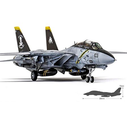 Academy 12578 1/72 Ölçek, U.S. Navy F-14B (VF-103 Jolly Rogers) Savaş Uçağı, Plastik Model Kiti