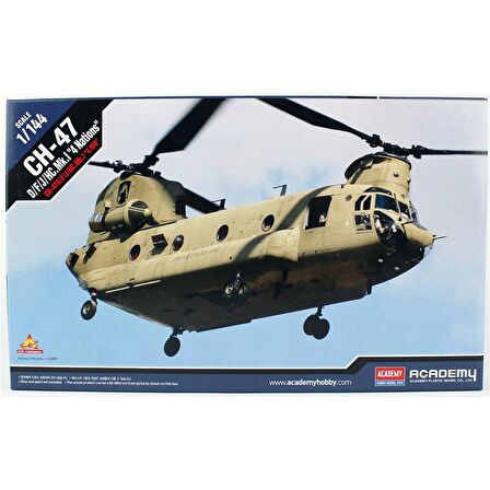 Academy12624 1/144 Ölçek, CH-47D/F/J/HC.Mk.1 (4 nations) Askeri Helikopter, Plastik Model Kiti