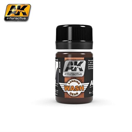 AK Interactive 2029 35 ml. İniş Takımları Eskitme Efekti, Wash Serisi Enamel Model Boyası