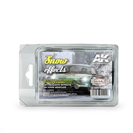 AK Interactive 8091 3x35 ml. Karlı Yol Efekti, Ralli Serisi, Enamel Model Boyası Seti
