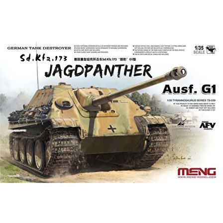 Meng TS-039 1/35 Ölçel Alman Sd.Kfz.173 Jagdpanther G1 Anti Tankı, Plastik Model Kiti