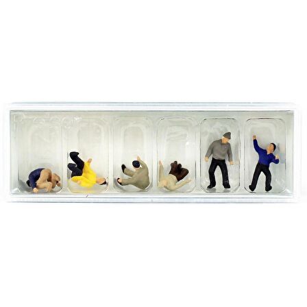 Preiser 14064 1/87 Ölçek, İşciler, Boyanmış Plastik Figürleri, 6 Adet