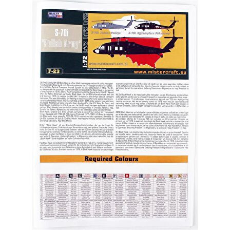 Mistercraft F023 1/72 S-70i (Polonya Ordusu) Askeri Helikopter Plastik Model Kiti