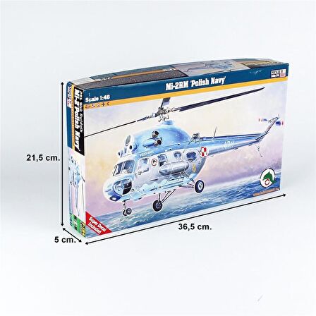 Mistercraft F154 1/48 Mi-2 RM (Polonya Donanması) Askeri Helikopter Plastik Model Kiti