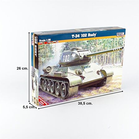 Mistercraft G095 1/35 T-34/85 Ana Muharebe Tankı Plastik Model Kiti