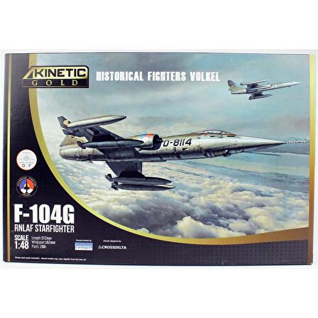 Kinetic K48090 1/48 F-104G RNLAF Starfighter (Historical Fighters Volkel) Savaş Uçağı, Plastik Model Kiti