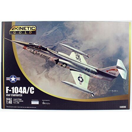 Kinetic K48096 1/48 F-104A/C (USAF Startfighter) Savaş Uçağı, Plastik Model Kiti