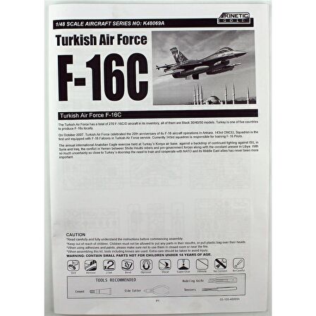 Kinetic K48069A 1/48 F-16C Türk (143 Filo 20.yıl özel şema)  Savaş Uçağı, Plastik Model Kiti