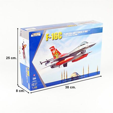 Kinetic K48069A 1/48 F-16C Türk (143 Filo 20.yıl özel şema)  Savaş Uçağı, Plastik Model Kiti