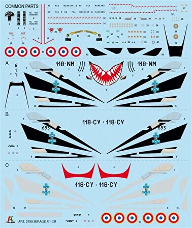 Italeri 2790S 1/48 (Bye Bye) Mirage F1 Savaş Uçağı Demonte Plastik Maketi