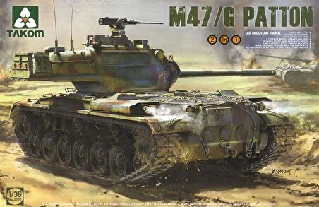 Takom 2070 1/35 M47/G US Orta Tank Maketi 2 in 1