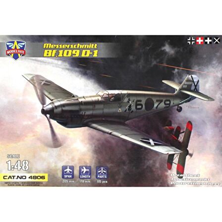 Modelsvit MSVIT4806 1/48 Messerschmitt BF-109 D-1 Avcı Uçağı Plastik Model Kiti