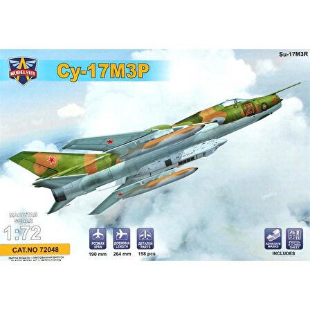 Modelsvit MSVIT72048 1/72 SUKHOI SU-17 M3R Keşik Bombardıman Savaş Uçağı Plastik Model Kiti