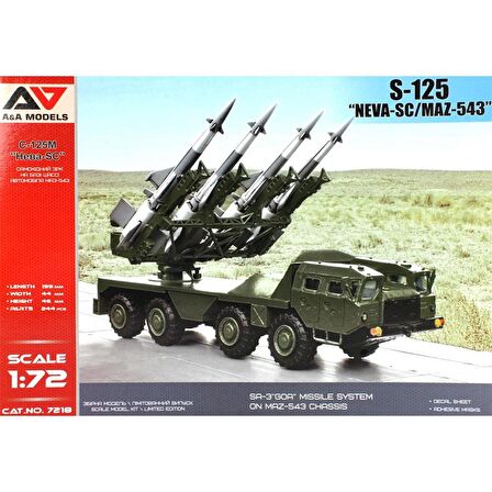 Modelsvit AAM7218 1/72 S-125SC MAZ-453 Mobil Hava Savunma Sistemi Plastik Model Kiti