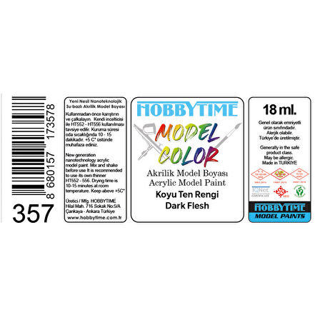 Hobbytime 357 18 ml. Koyu Ten Rengi (Dark Flesh), Akrilik Model Boyası