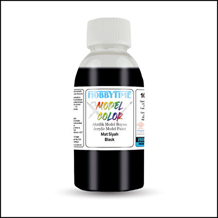 Hobbytime 473 100 ml. Mat Siyah (Black ), Akrilik Model Boyası